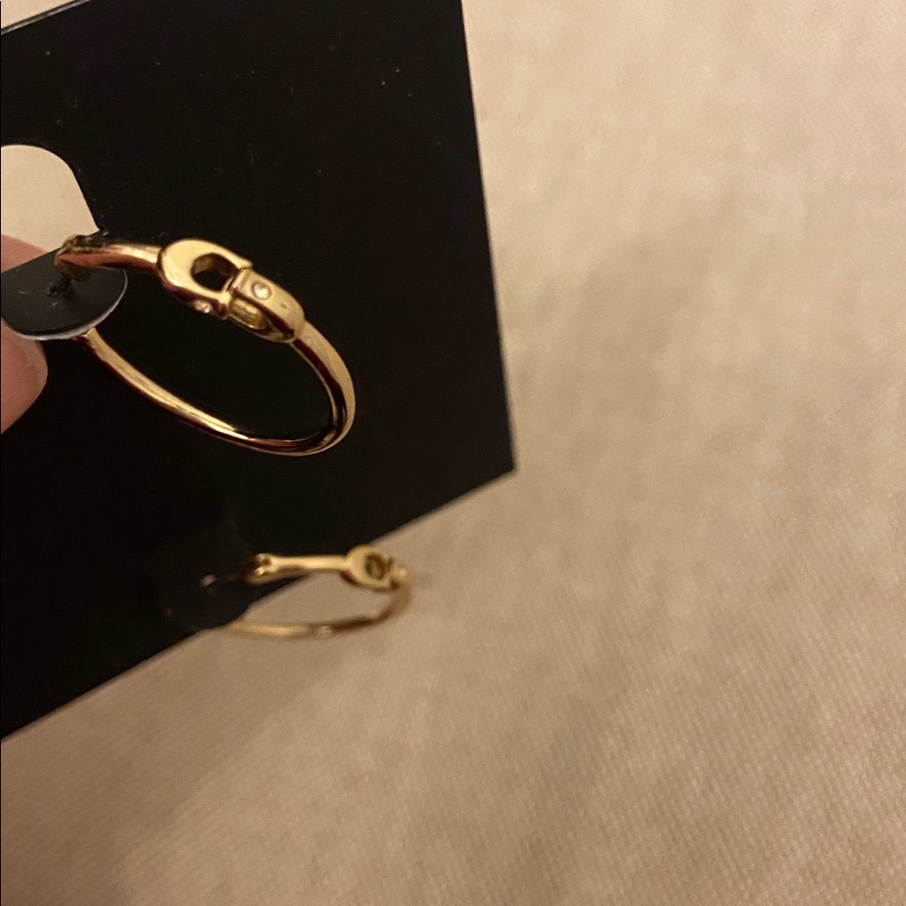 Coach Elegant Gold Hoop Earrings - Picture 4 of 6